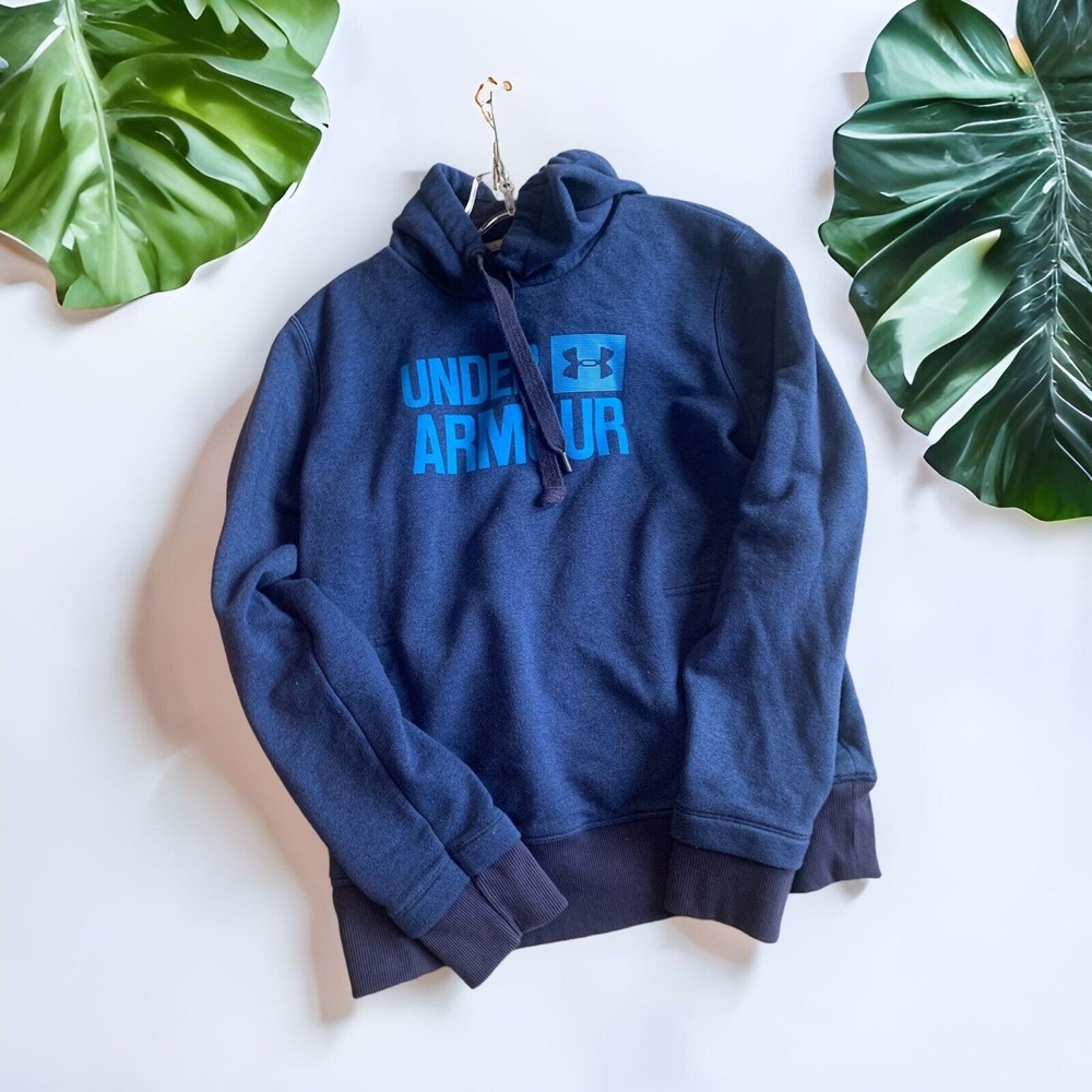 UNDER ARMOUR UA THREADBORNE FLEECE WOMEN'S HOODIE SIZE MEDIUM BLUE - Picture 1 of 11